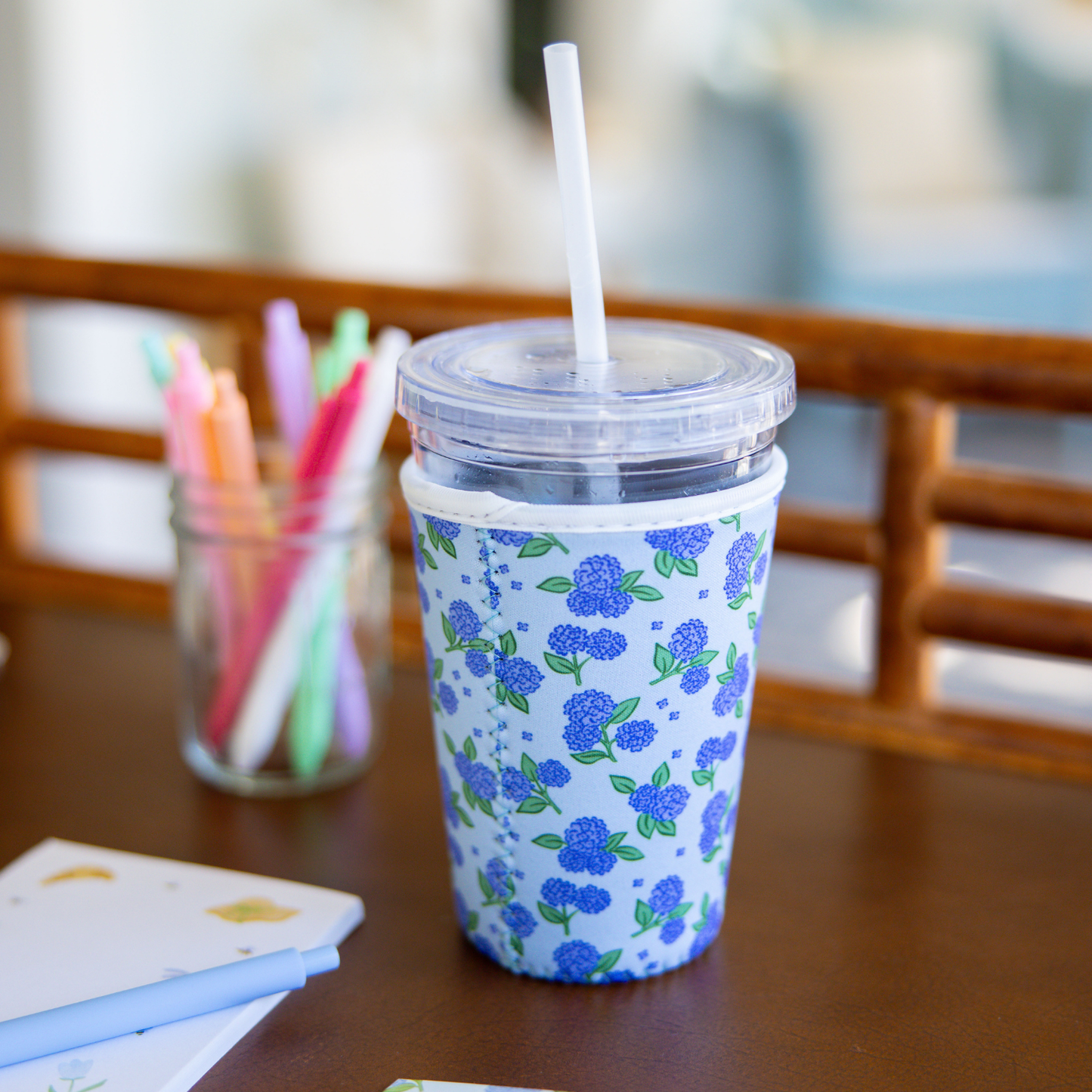 Blue Hydrangeas | Reusable Coffee Sleeve (20-24oz)