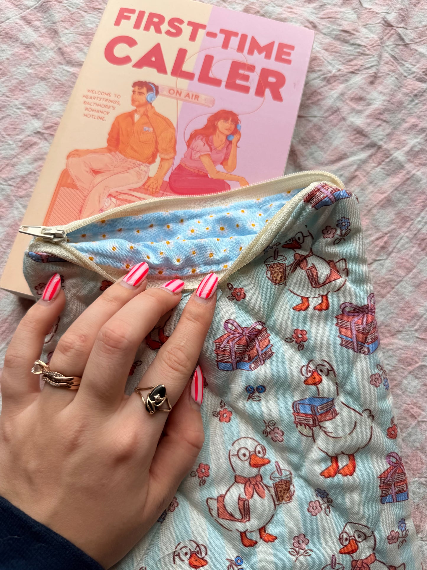 Bookish Goose in Blue Kindle Sleeve