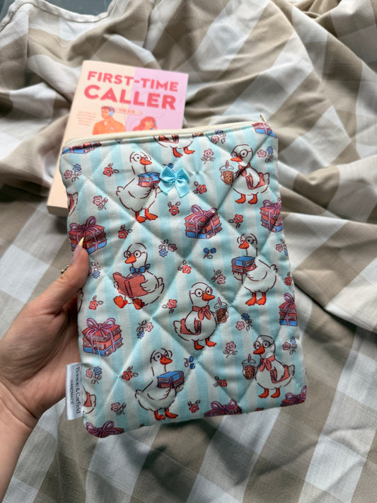 Bookish Goose in Blue Kindle Sleeve