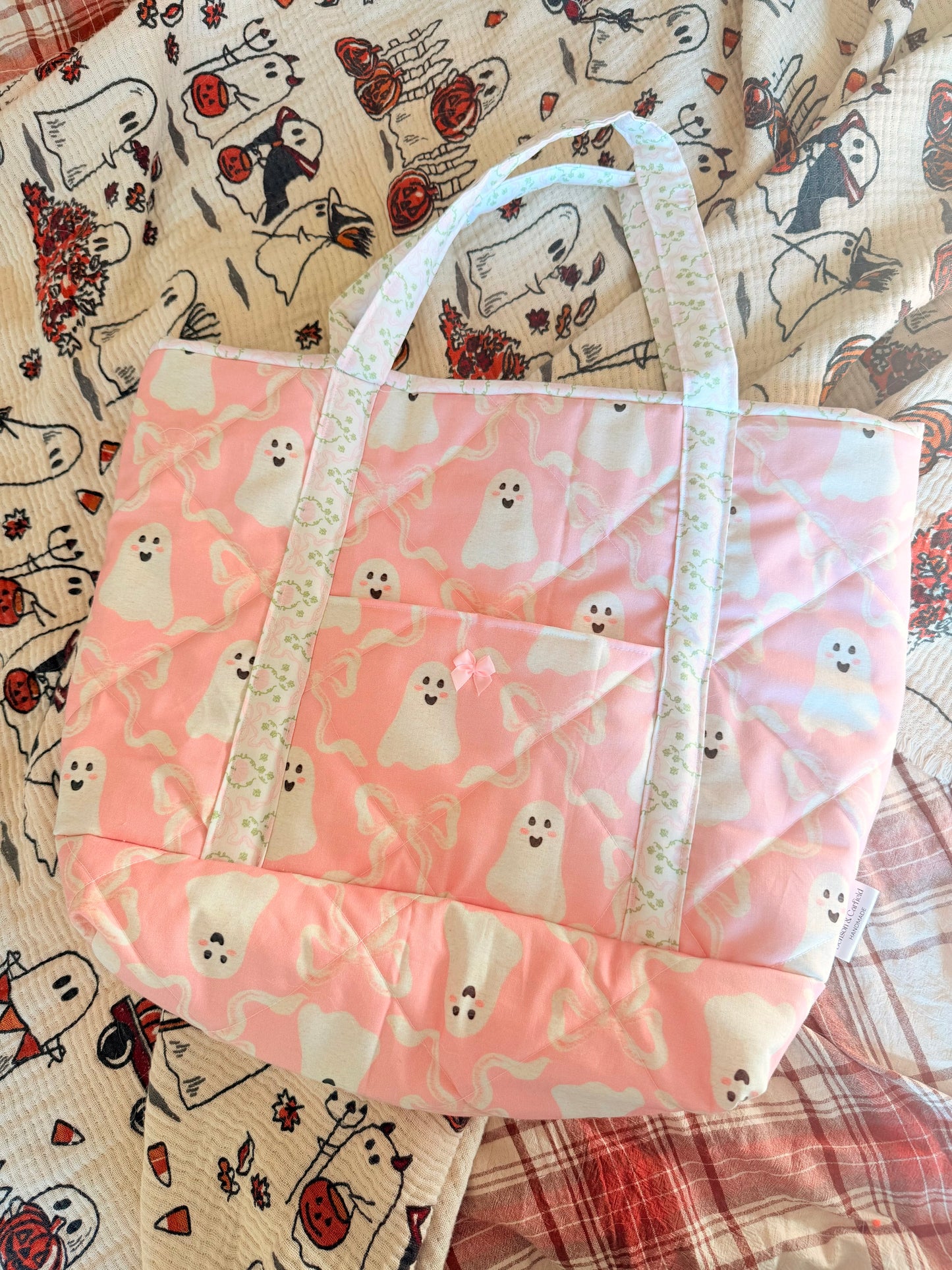 Pink Pumpkin Hollow Tote Bag