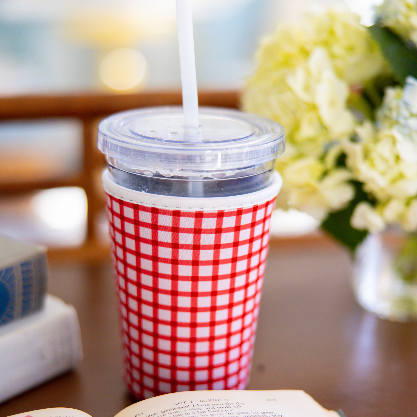Red Gingham | Reusable Coffee Sleeve (20-24oz)