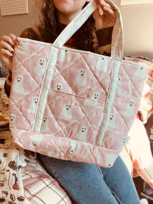 Pink Pumpkin Hollow Tote Bag