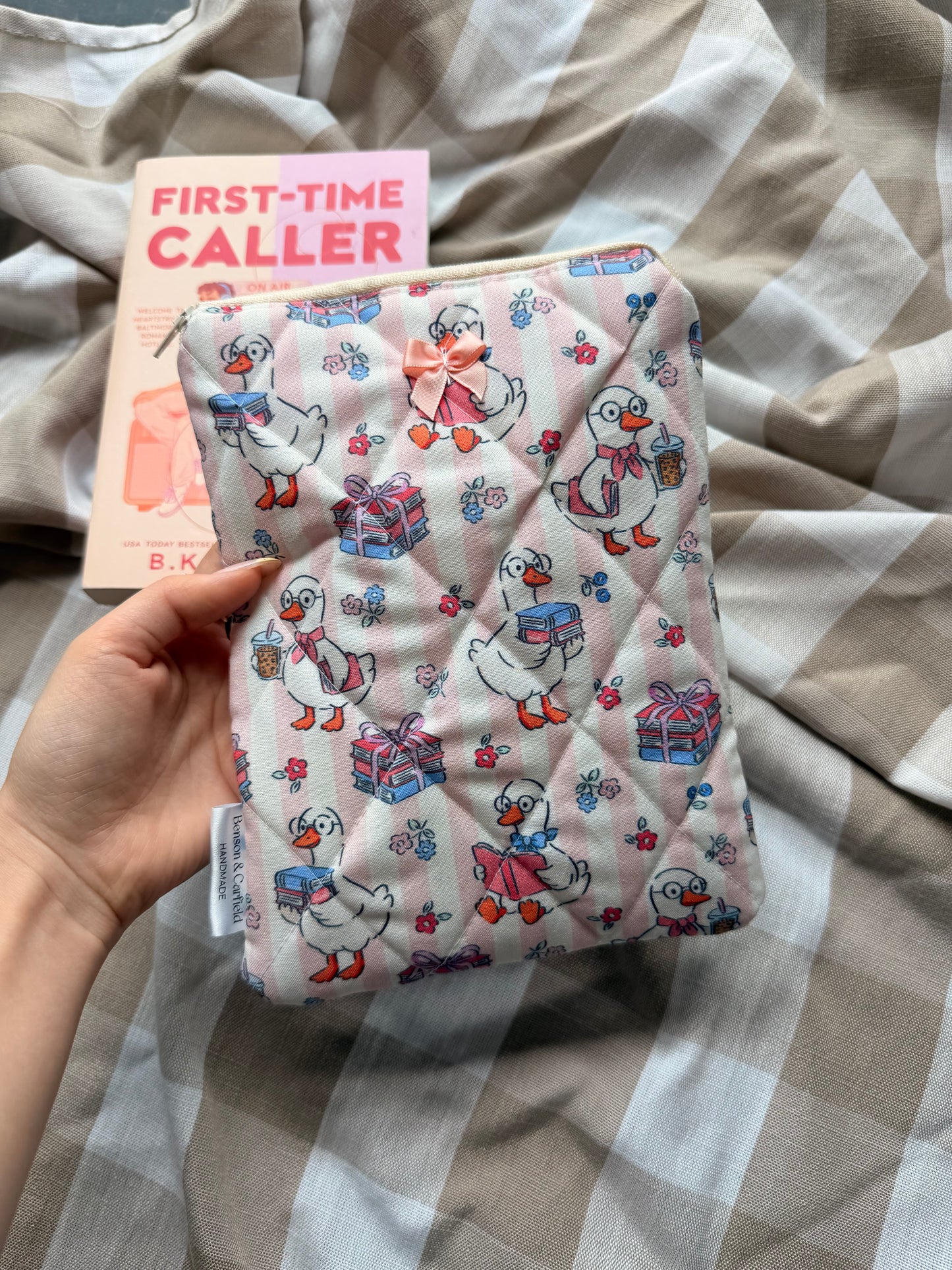 Bookish Goose In Pink Kindle Sleeve
