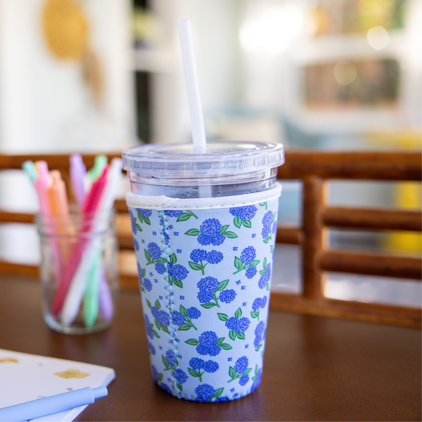 Blue Hydrangeas | Reusable Coffee Sleeve (20-24oz)